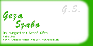 geza szabo business card